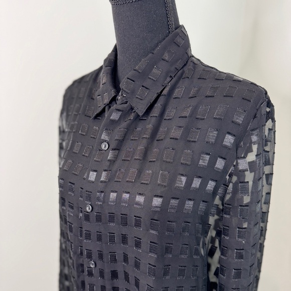 Notations Sheer Black Women’s Button Up (L) - Picture 2 of 6